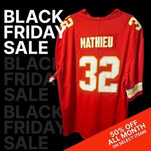 Nike Red On Field Jersey Tyrann Mathieu #32 Kansas City Chiefs Men's Sz 2xL NWT